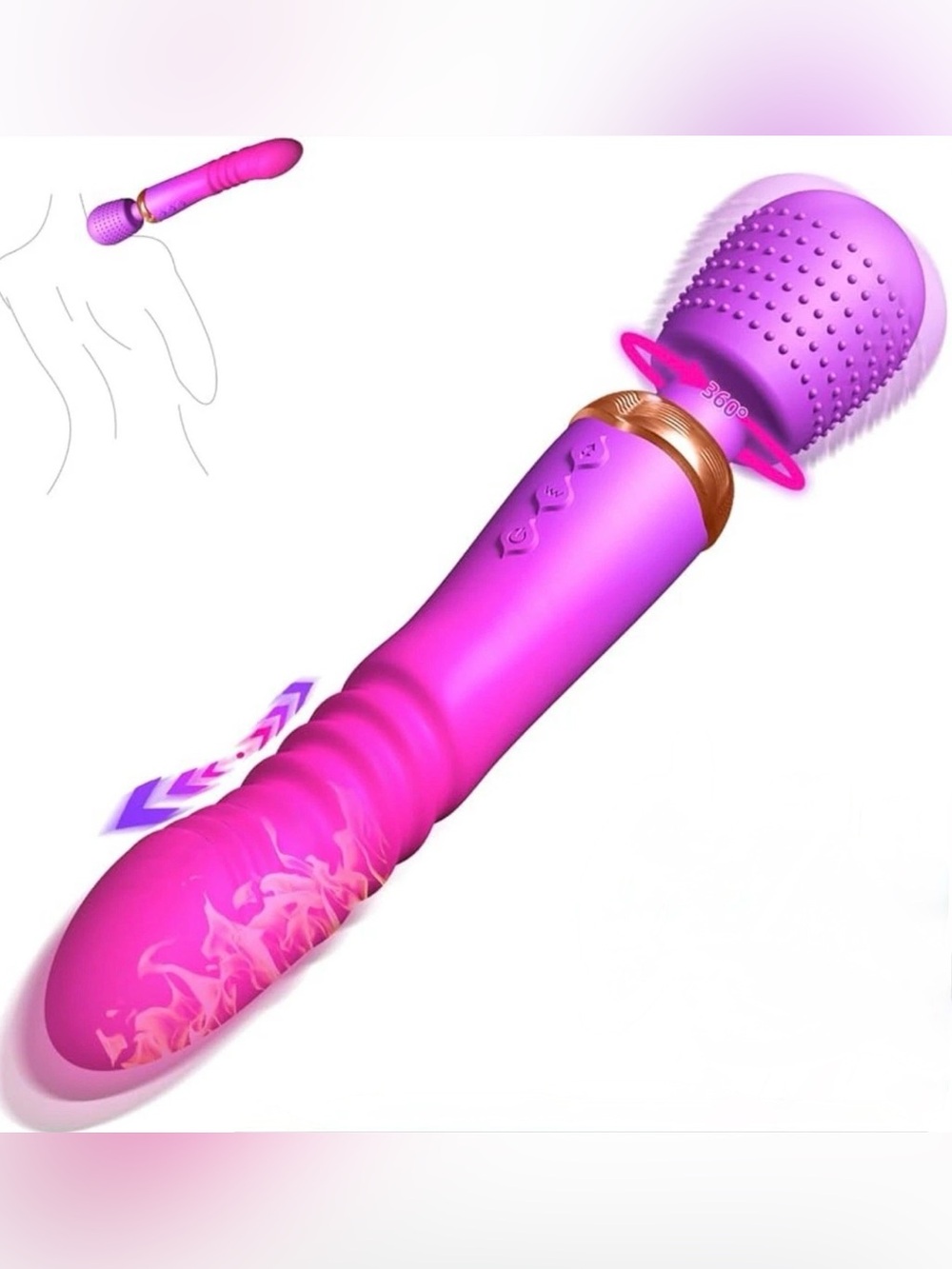 Pink Rechargeable Dual-Action Massager Wand